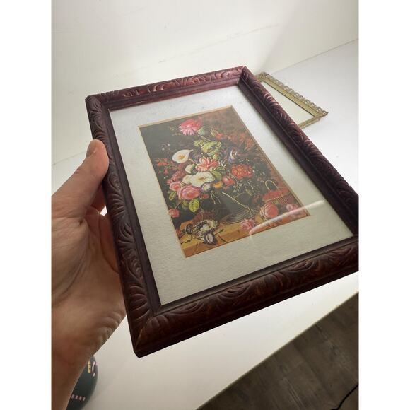 Small Vintage Framed Floral Still life Print - Picture 8 of 8